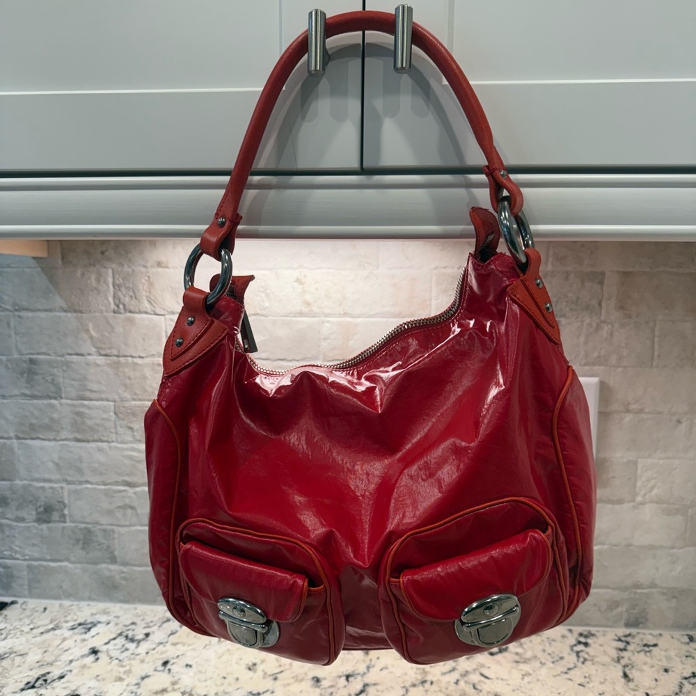 Marc Jacobs EUC Glossy Red Hobo Bag